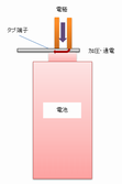 乾電池とタブ端子のスポット溶接.png